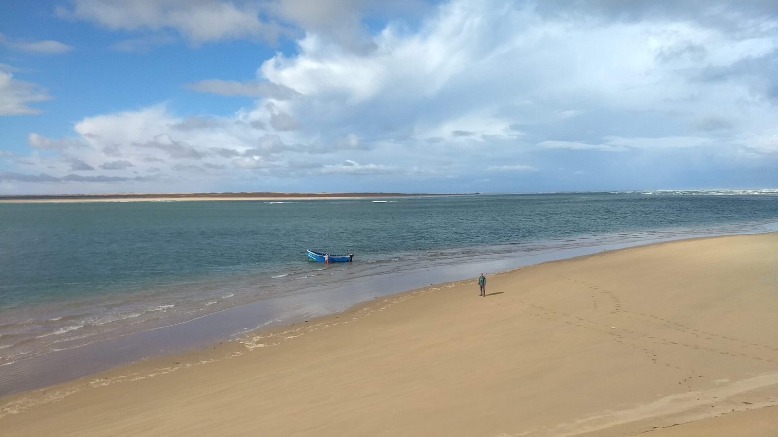 The author at the deserted lagoon of Khenifiss National Park