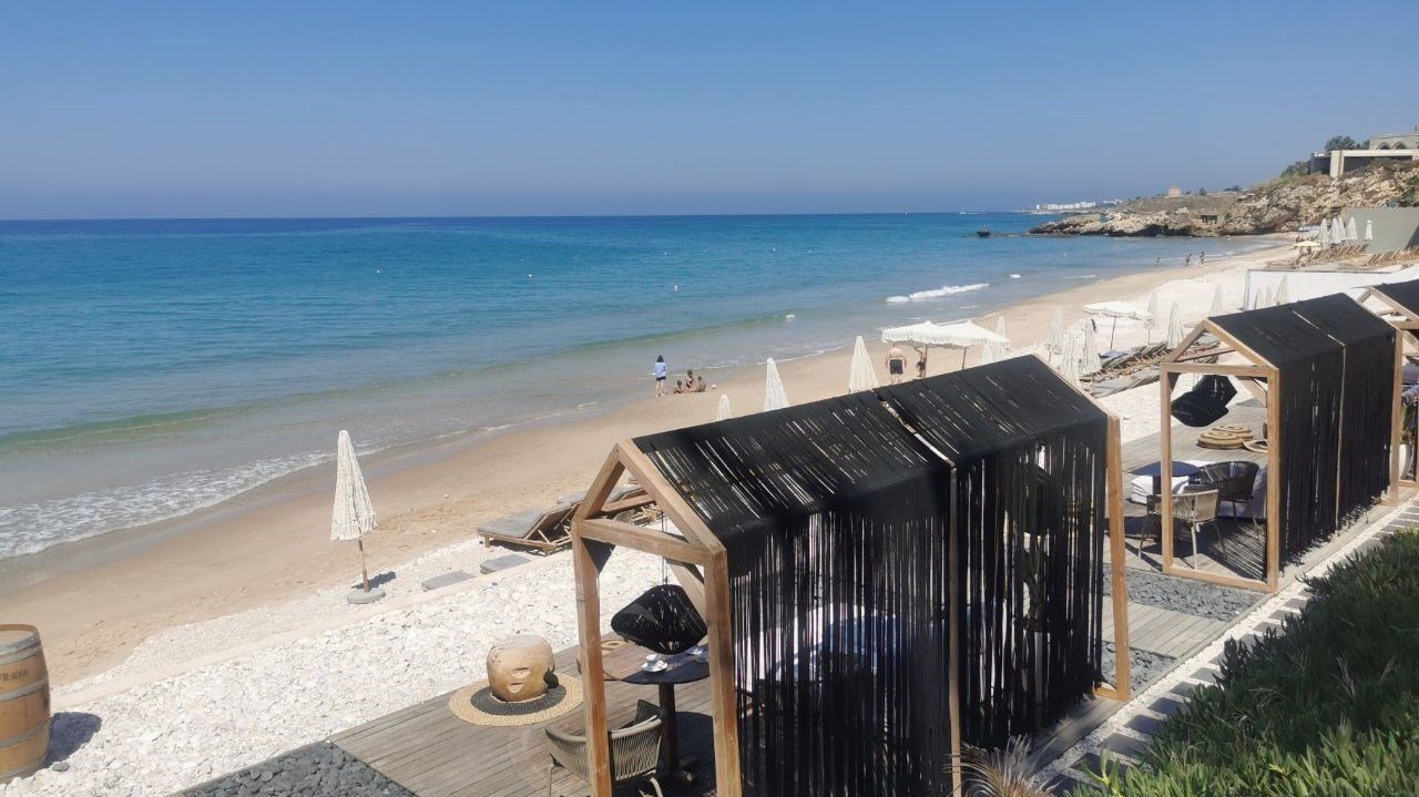 One of Lebanon's many private beach resorts
