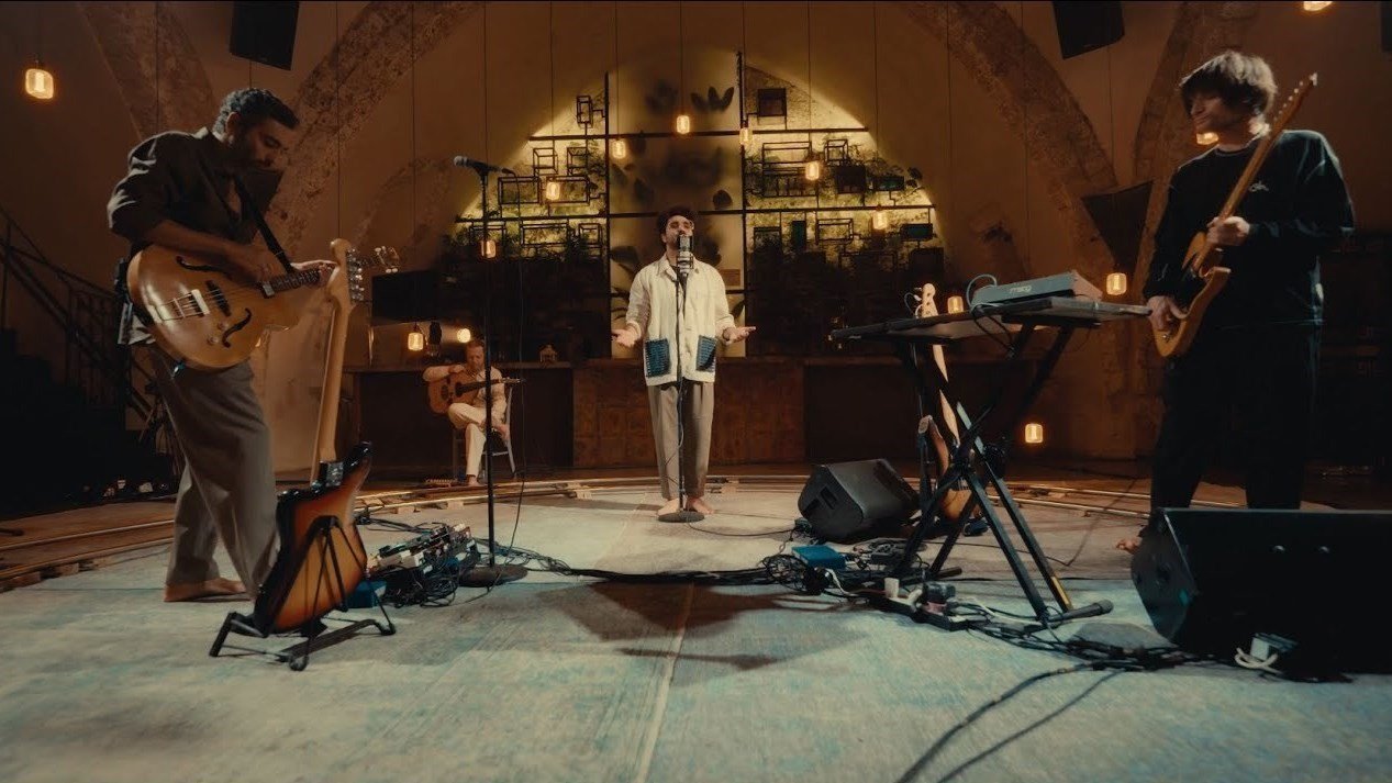 Karrar Alsaadi recording with Dudu Tassa and Jonny Greenwood